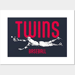 Twins Vintage Catch Posters and Art